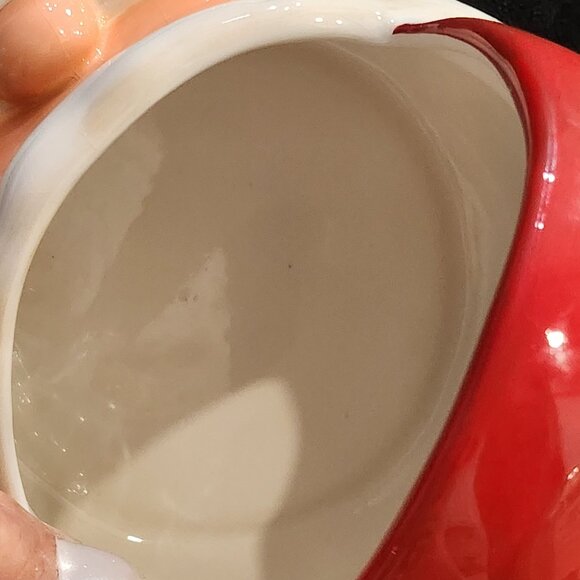 Cute Santa Claus Face Ceramic Basket Holiday Decor - Picture 6 of 10